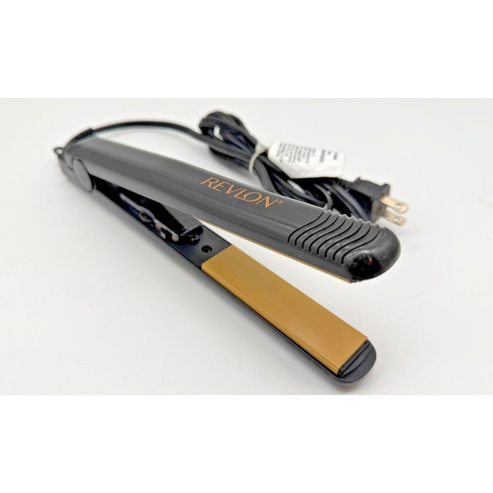 Revlon RVST2046 Ceramic Flat Iron Hair Straightener Variable Heat Black & Gold